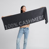Cashmere Letter Scarf Cement to Smoke