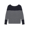 Striped Cashmere Oversized Boatneck Sweater