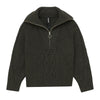 Wool Cashmere Cable Knit Quarter Zip Sweater