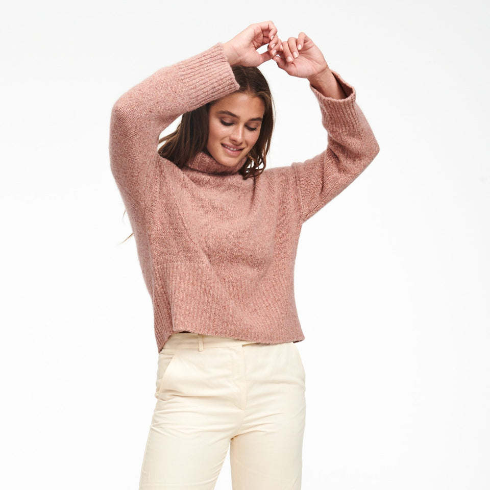 Marled Cashmere Turtleneck Sweater
