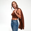 Cashmere Cropped Tank Top Walnut Brown