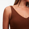 Cashmere Cropped Tank Top Walnut Brown