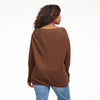 Cashmere Boatneck Sweater Bark Brown