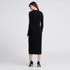 Cashmere Ribbed Cardigan Dress Black