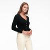 Cashmere Ribbed Cropped Cardigan Black