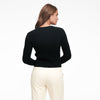 Cashmere Ribbed Cropped Cardigan Black