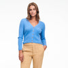 Cashmere Ribbed Cropped Cardigan Cornflower Blue