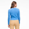 Cashmere Ribbed Cropped Cardigan Cornflower Blue