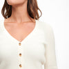 Cashmere Ribbed Cropped Cardigan White